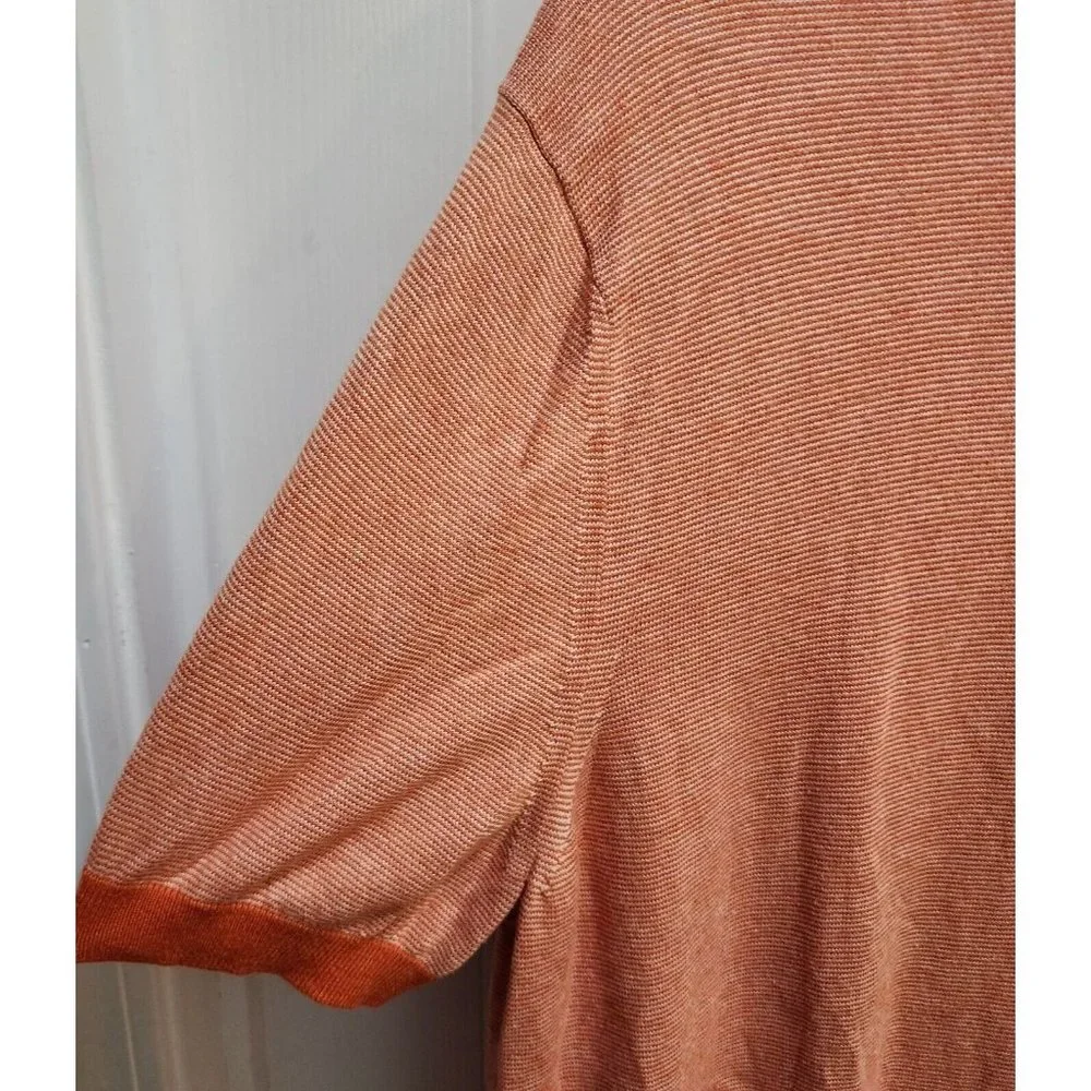 Banana Republic Heather Orange Silk Cotton Blend Short Sleeve Polo Shirt Size XL